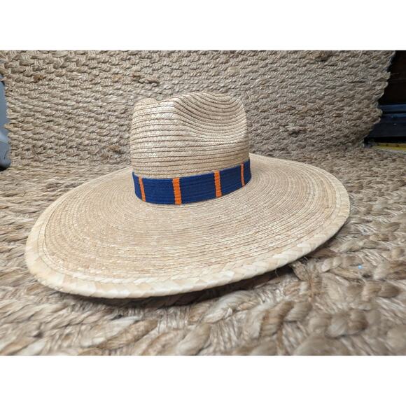Sunshine Tienda Navy and Orange Palm Sun Hat Handmade Size XXS Auburn GameDay main image 7